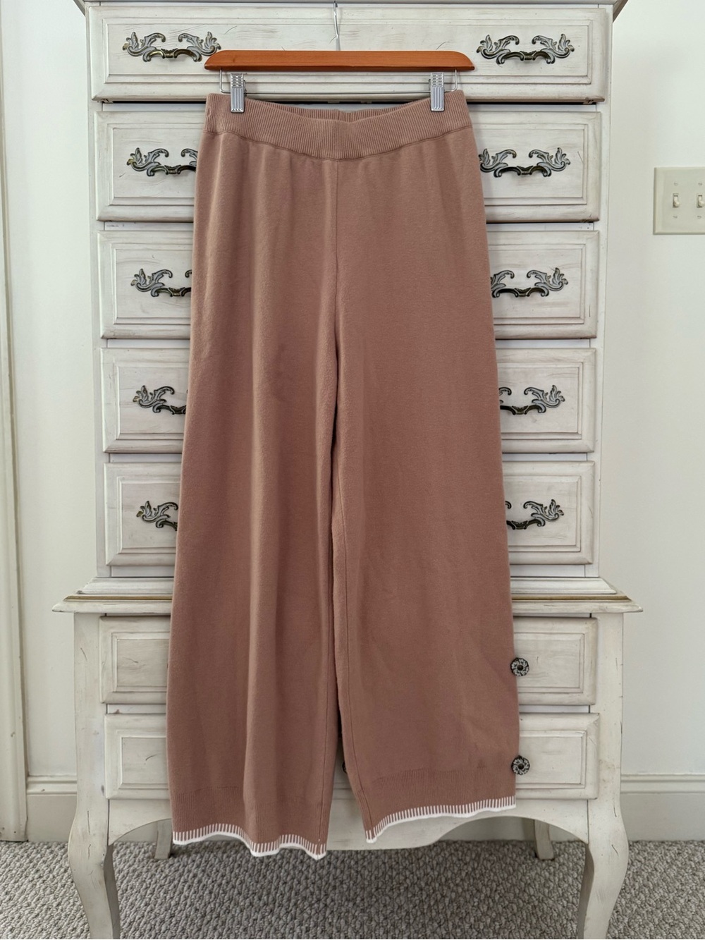 Beige Wide Leg Pants